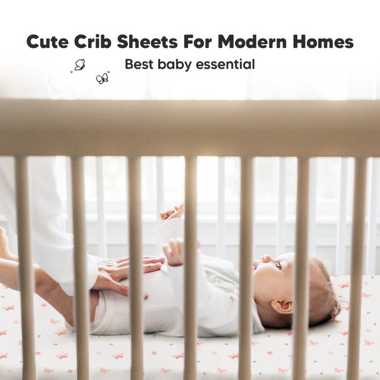 Keababies Soothe Fitted Crib Sheet In Butterflies