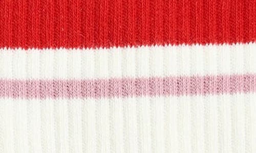 Stems Mix & Match Cotton Blend Crew Socks In Ivory/ Red