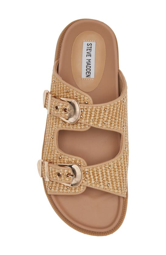 Steve Madden Connely Buckle Slide Sandal In Raffia