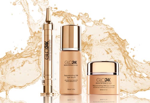 Glo24k Unleash The Power Of Gold Eye Care Set With Our 24k Instant Facelift Cream, Eye Treatment Cre In Na