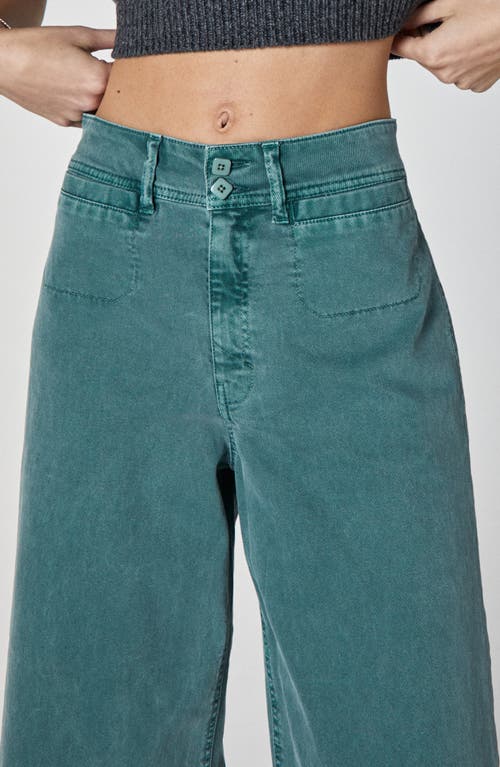 Unpublished Gemma Crop Wide Leg Jeans In Green