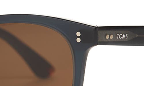 Toms Fitzpatrick 52mm Polarized Rectangular Sunglasses In Black Teal Satin Crystal