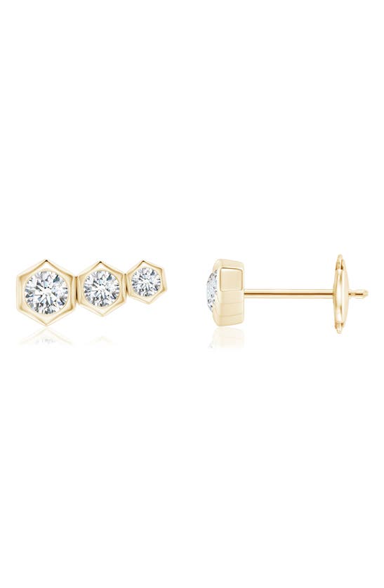 Click to view more detailed imagery on our partner's website Natori Fine Jewelry Natori Indochine Journey Diamond Stud Earrings In Yellow Gold