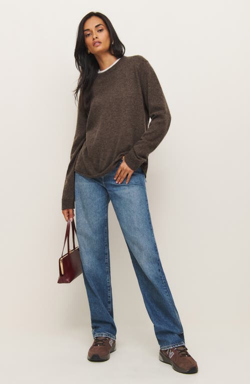 Reformation Cashmere Boyfriend Sweater Walnut In Walnut