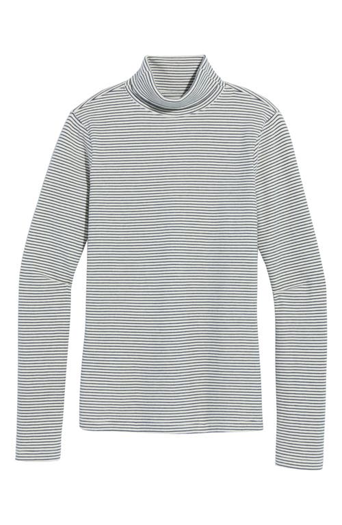 Shop Vineyard Vines Heritage Rib Turtleneck In Stripe - Marshmallow