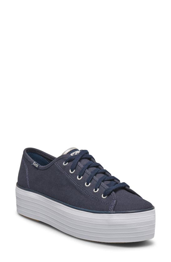 Keds Triple Up Platform Sneaker In Navy Silver