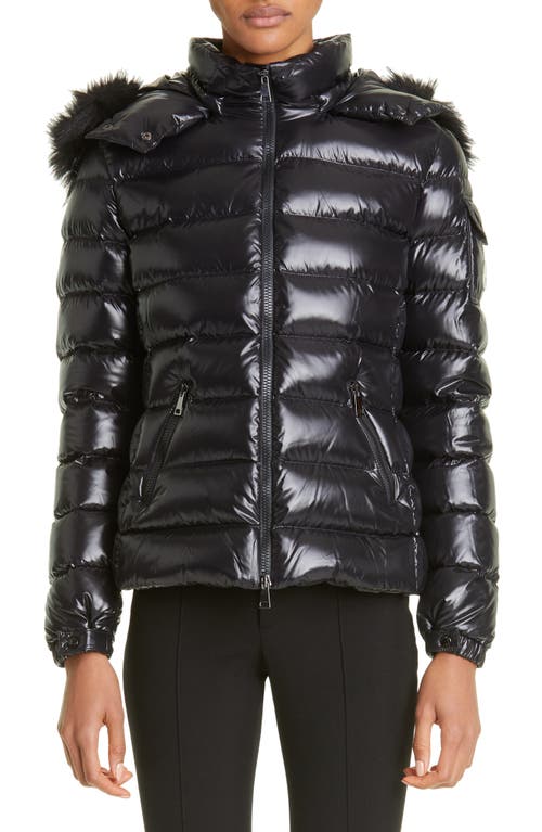 Badyf Down Jacket with Removable Faux Fur Trim in Black
