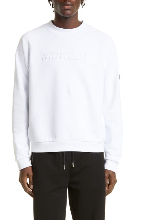 Moncler Embroidered Logo Graphic Sweatshirt in White