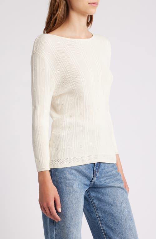 Shop Sessun Sessùn Isla Keyhole Rib Sweater In Isla-fleur De Sel