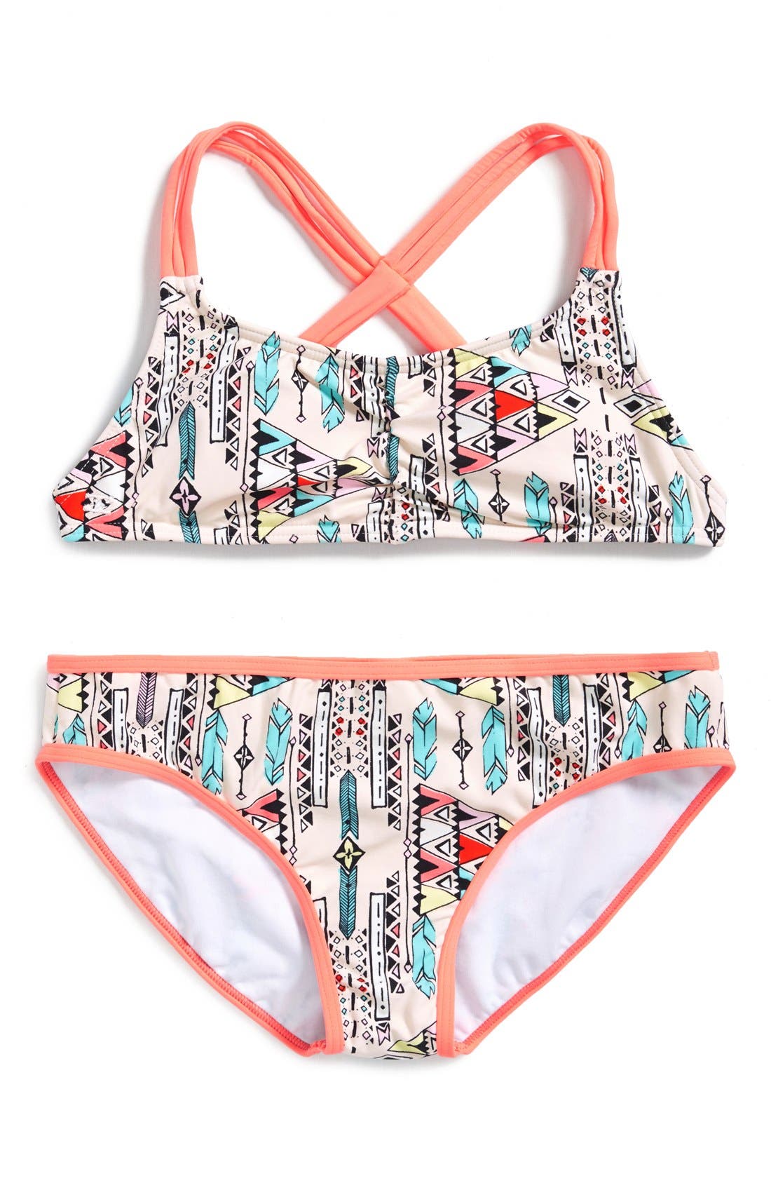 Billabong 'Surf Tribe Tali' TwoPiece Bandeau Swimsuit (Big Girls