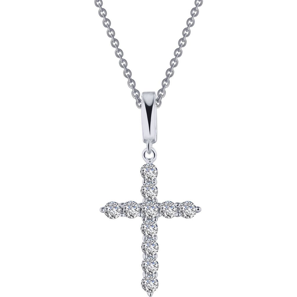 Lafonn Classic Simulated Diamond Cross Pendant Necklace In Gray