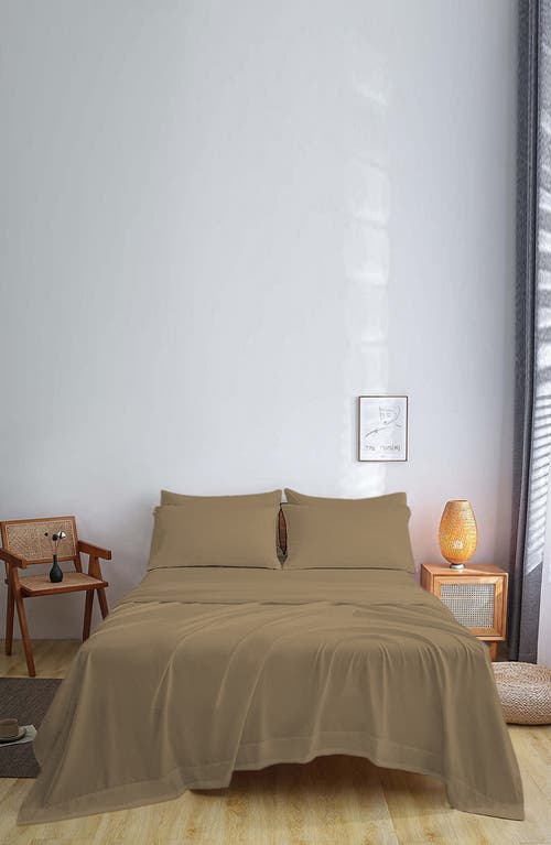 Luxury Home Brushed Microfiber Sheet Set In Khaki