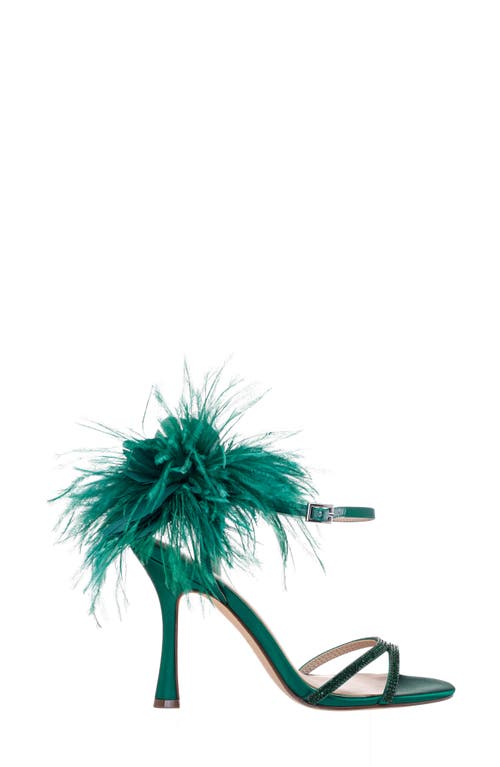 NINA NINA DEMI FAUX FEATHER ANKLE STRAP SANDAL 