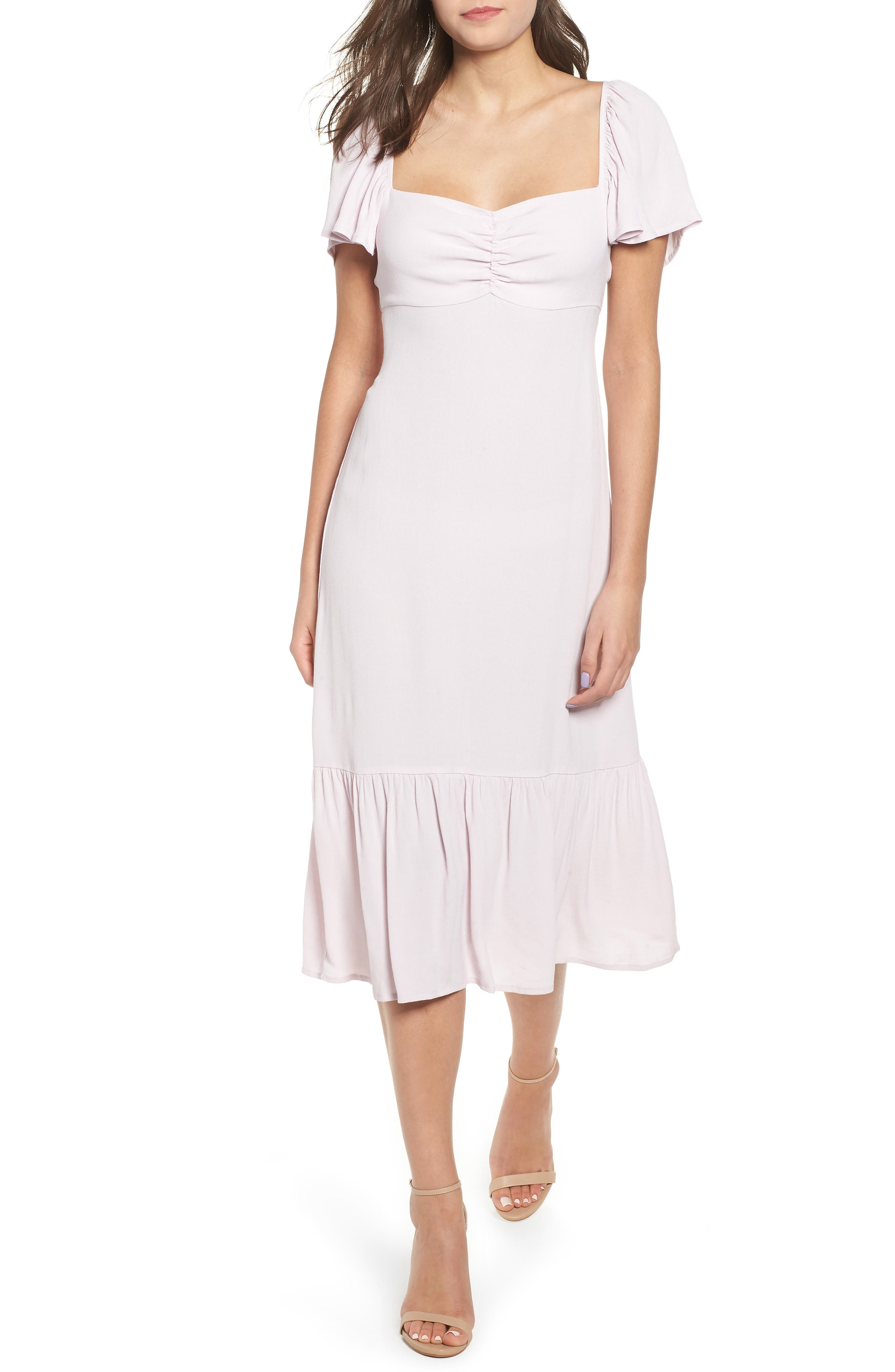 leith flutter sleeve midi dress