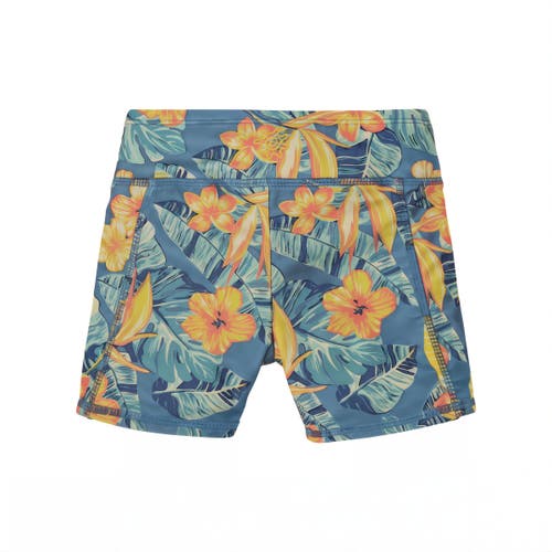 Uv Skinz Reversible Active Swim Shorts In Maui Hibiscus/baltic
