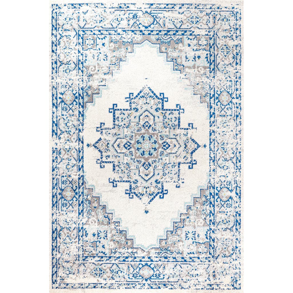 Jonathan Y Inigo Cottage Medallion Area Rug In Blue/gray