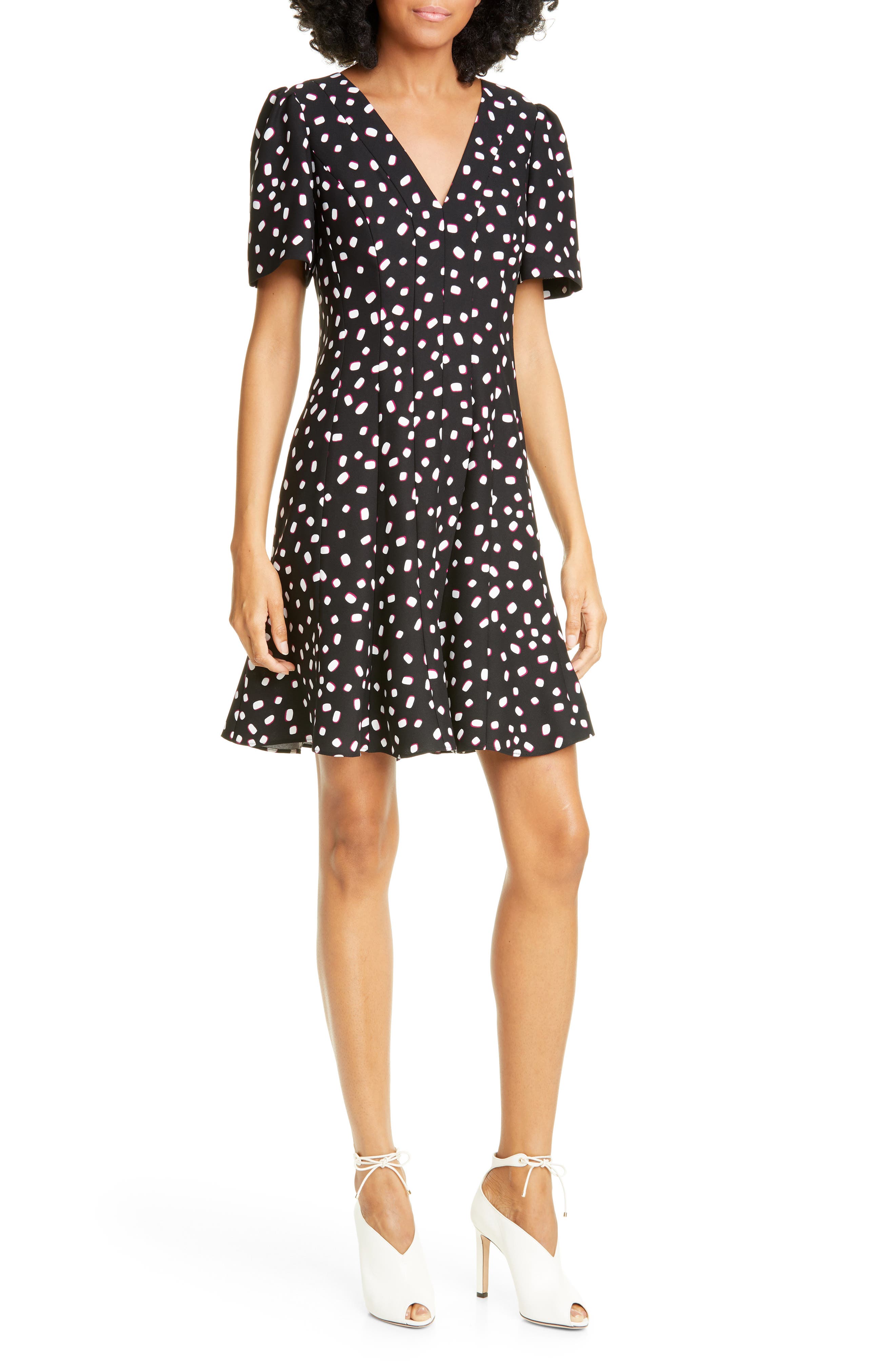 Kate Spade New York Mallow Dot Crepe Minidress, Pink