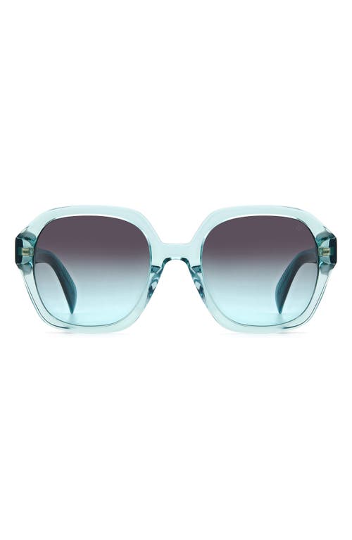 53mm Gradient Square Sunglasses in Teal