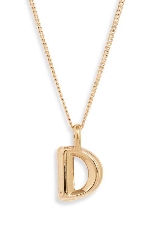 Customized Monogram Pendant Necklace in High Polish Gold - D