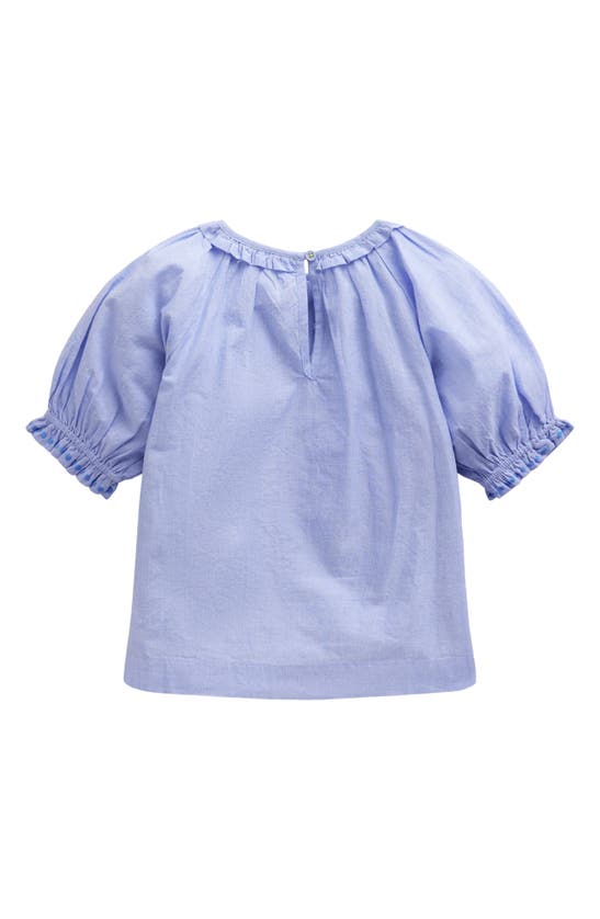 Shop Mini Boden Kids' Embroidered Floral Cotton Top In End On End