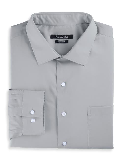 Synrgy Performance Solid Dress Shirt In Grey