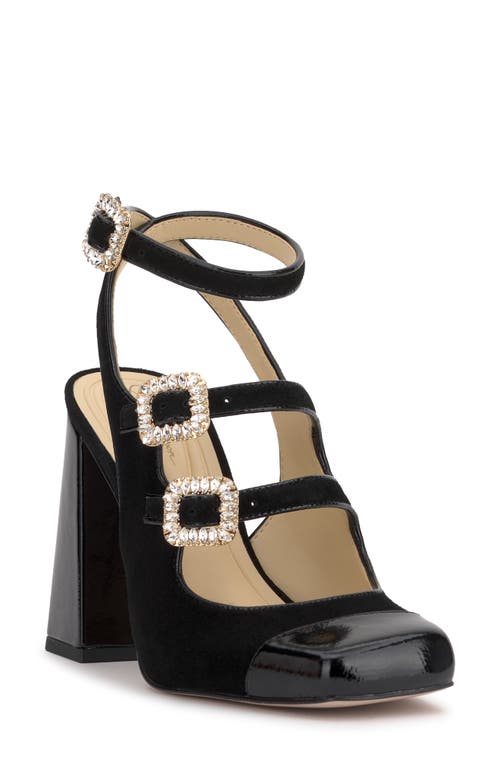 Shop Jessica Simpson Lymen Ankle Strap Cap Toe Pump In Black