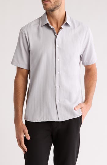 Westzeroone Baylor Cotton Short Sleeve Button-up Shirt In Chalk