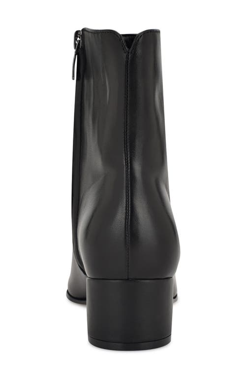 Shop Nine West Maribu Pointed Toe Bootie In Black Leather