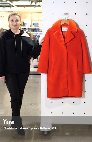 sage collective faux fur cocoon jacket