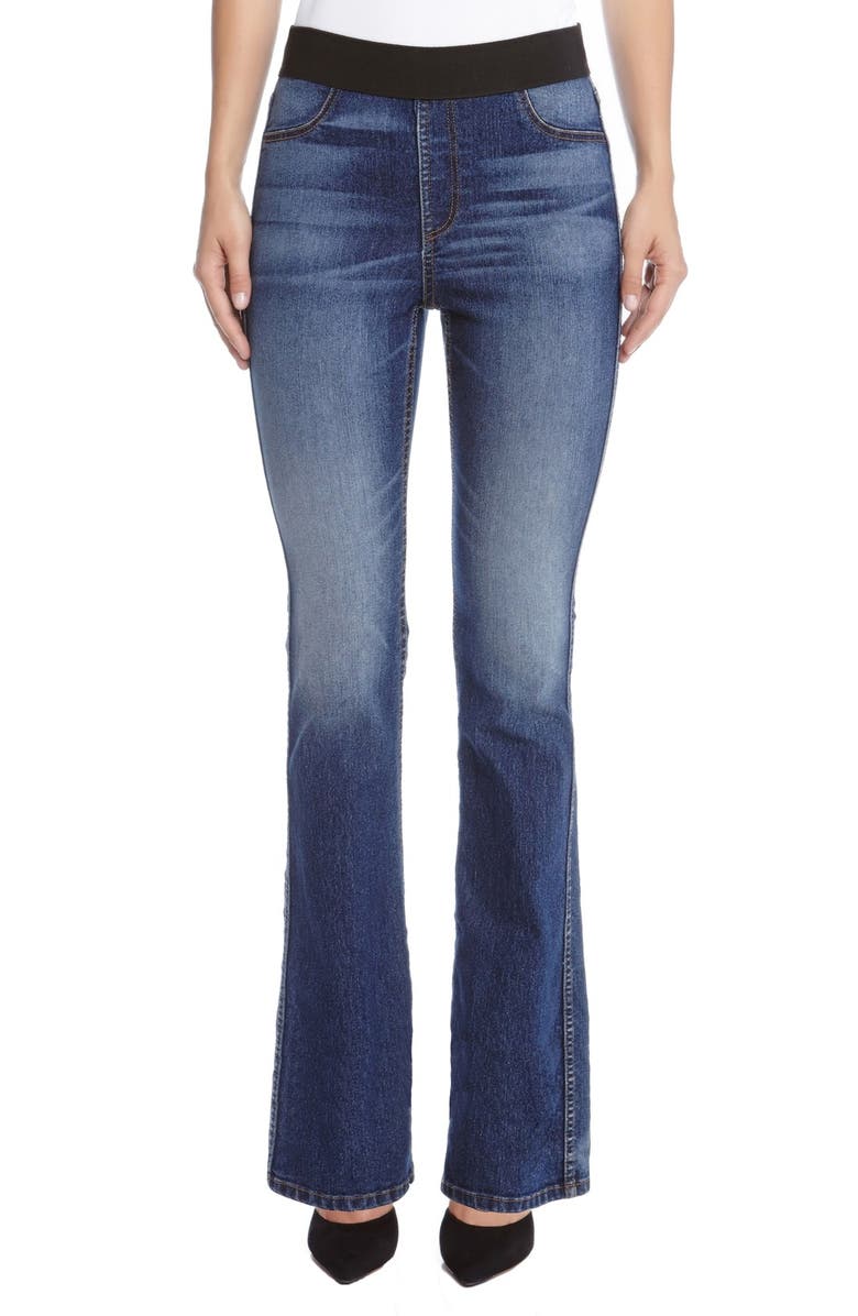 Karen Kane Pull-On Stretch Bootcut Jeans (Blue) | Nordstrom