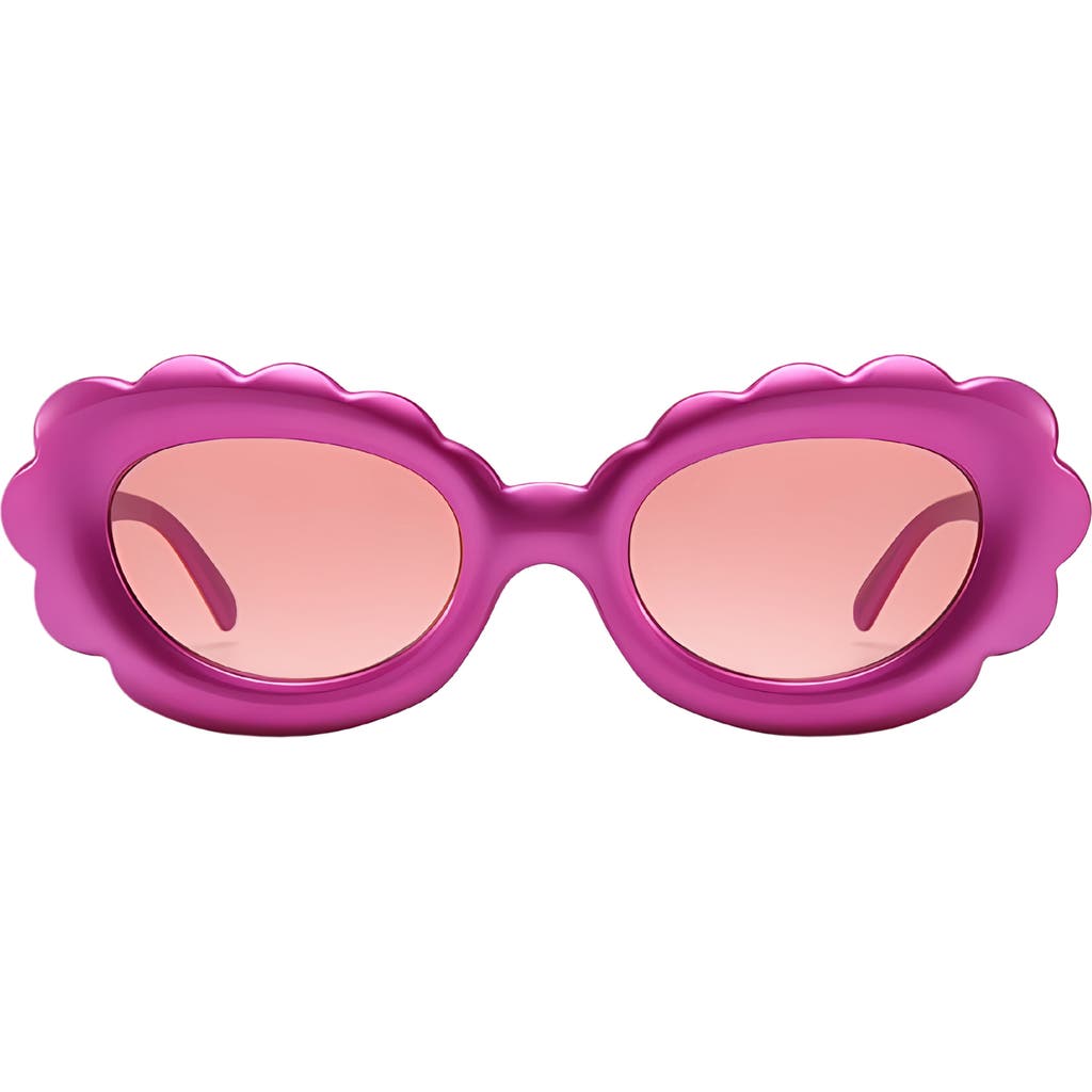 Fifth & Ninth Lilah 74mm Polarized Oversize Oval Sunglasses In Magenta/pink