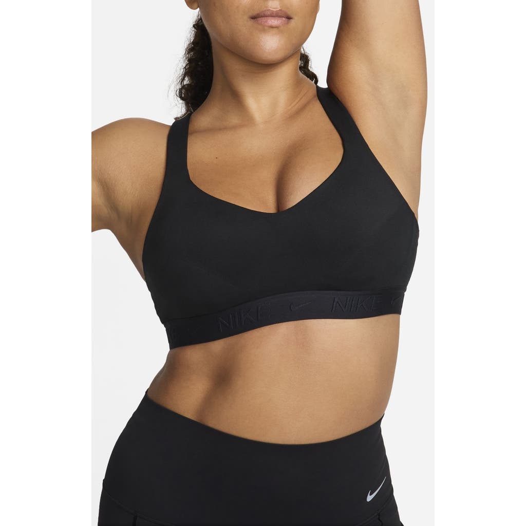 Nike Indy Dri-fit High Support Sports Bra In Black/black/black