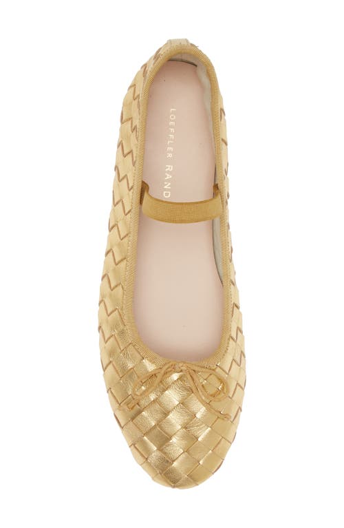 Loeffler Randall Leonie Metallic Woven Leather Ballerina Flats In Gold