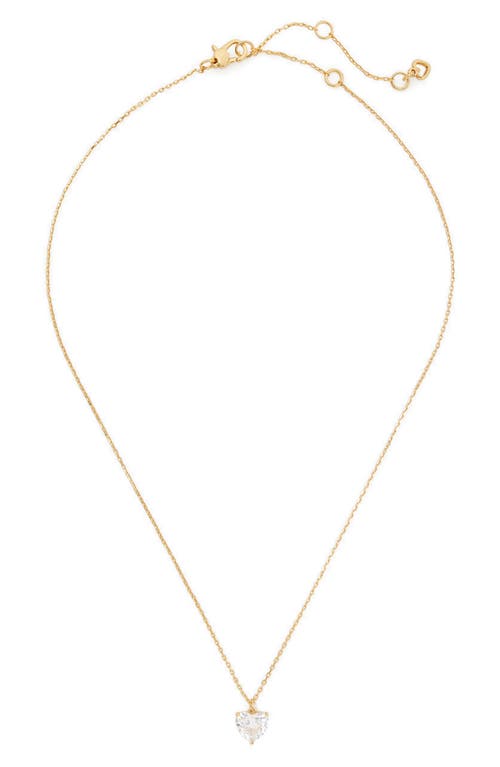 Kate Spade My Love Cubic Zirconia Heart Pendant Necklace In Clear/gold