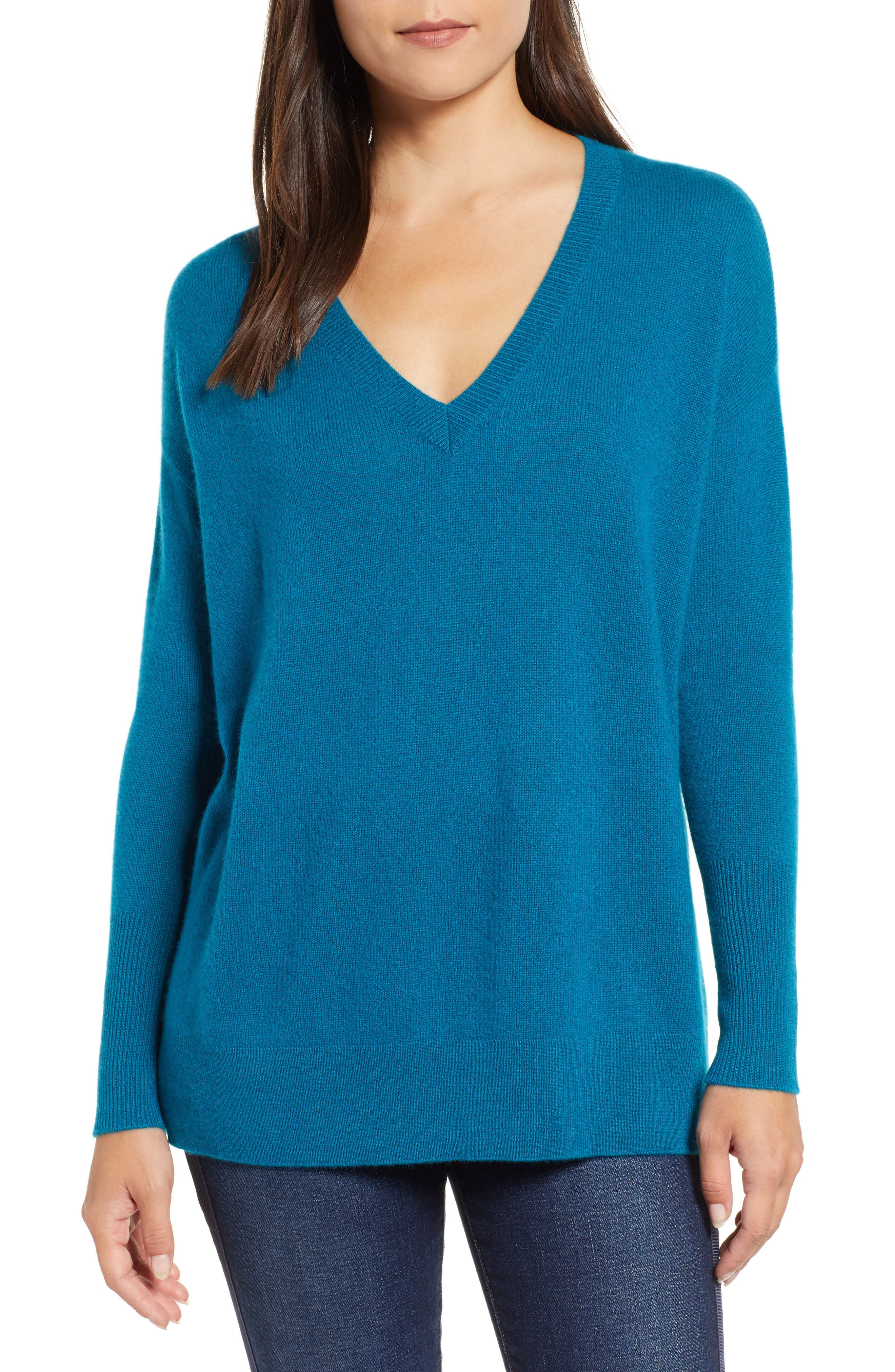 halogen v neck cashmere sweater