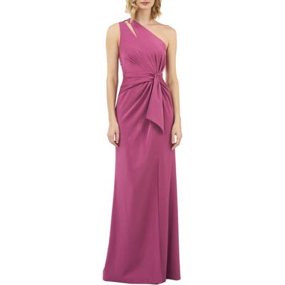 Kay Unger Emma One-Shoulder Gown, Purple