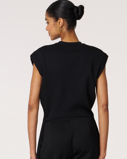 Shop Rebody Active Nadine Scuba Shirring Top In Black