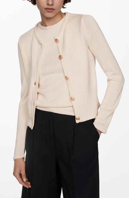 Shop Mango Eliot Cardigan In Light Beige