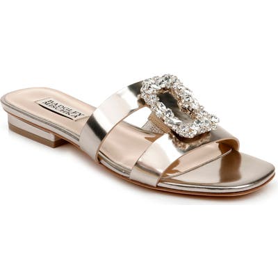Badgley Mischka Josette Slide Sandal- Metallic
