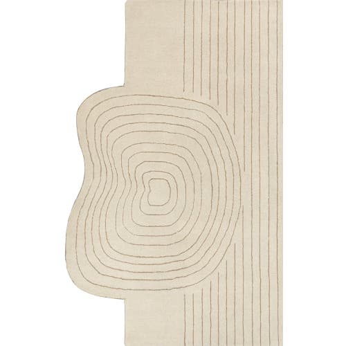 Jonathan Y Retro Bohemian Abstract Striped Handwoven Wool Area Rug In Ivory/beige