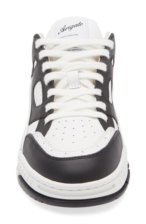 Axel Arigato 'area Lo' Black And White Low Top Sneakers With Laminated Leather In Leather Blend Woman In White/black