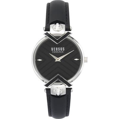 Versus Versace Mabillon Leather Strap Watch,