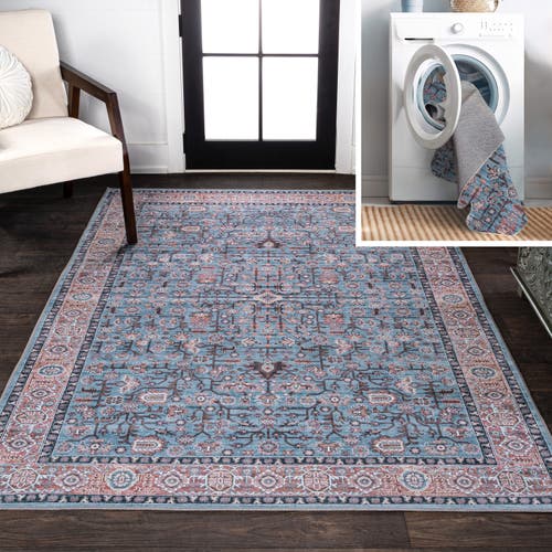 Jonathan Y Kemer All-over Persian Machine-washable Area Rug In Blue/red/brown
