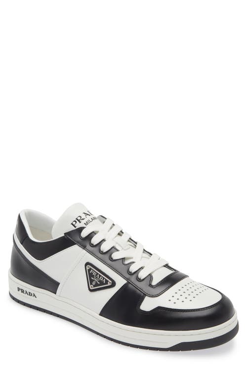 Prada Downtown Logo Low Top Sneaker Bianco/Nero at Nordstrom,