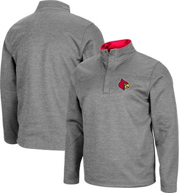 Men's Colosseum Heathered Charcoal Louisville Cardinals Roman Pullover Jacket in Heather Charcoal