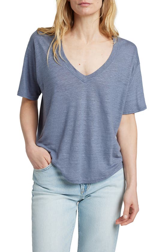 Shop Faherty Linen V-neck T-shirt In Folkstone