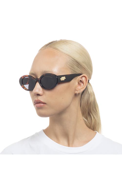 Le Specs Nouveau Vie 50mm Oval Sunglasses In Vintage Tort
