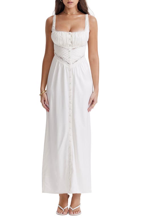 HOUSE OF CB Illiana Silk Blend Maxi Dress Ivory at Nordstrom,