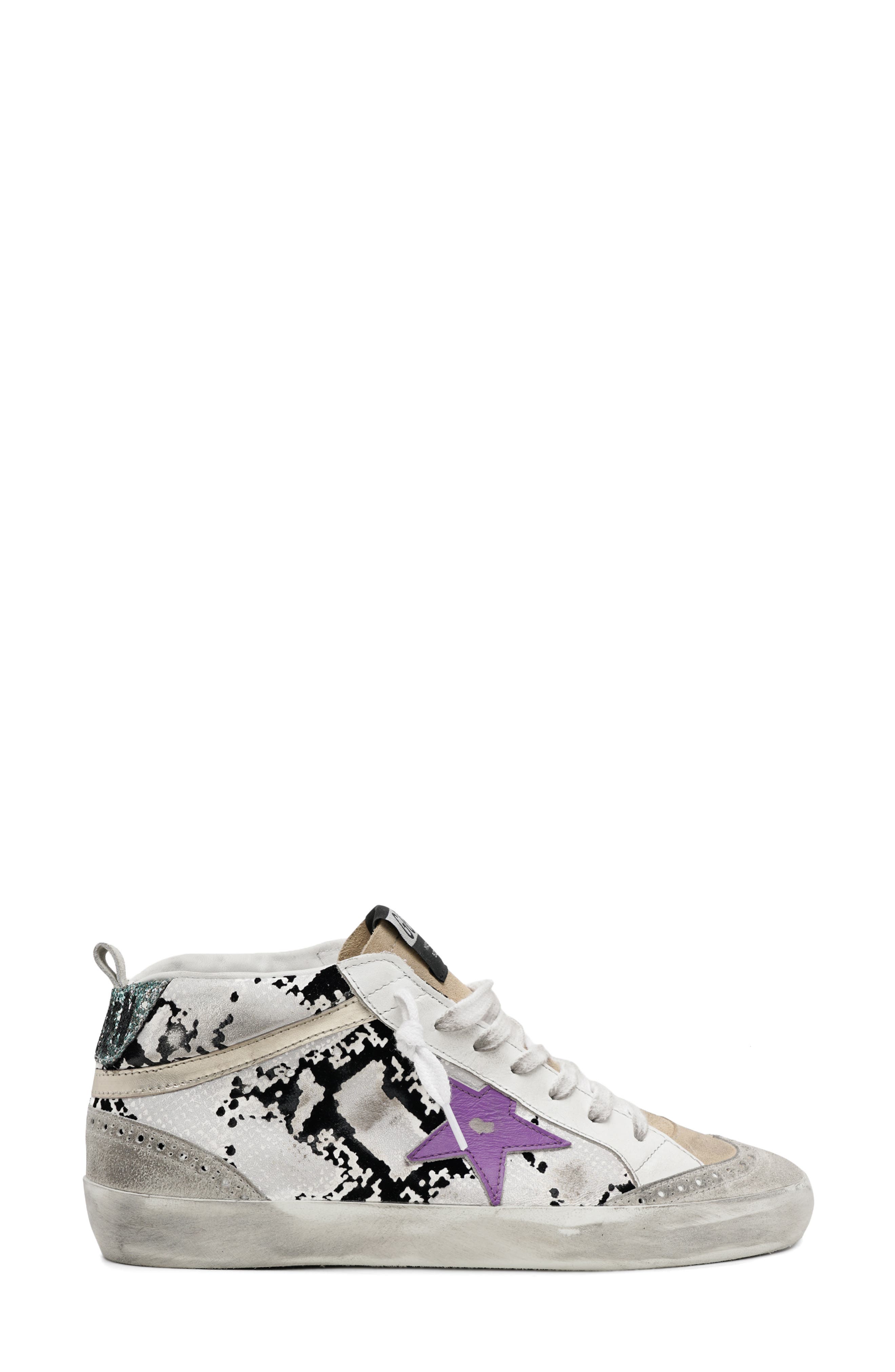Golden Goose Mid Star Sneaker in Python/Ice/Brown/Purple at Nordstrom, Size 10Us
