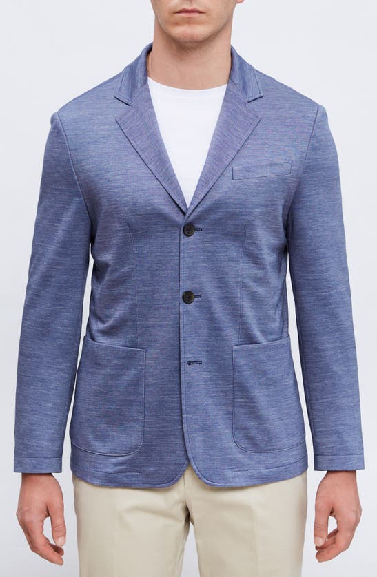 Shop Emanuel Berg Premium Stretch Jersey Blazer In Dark Blue